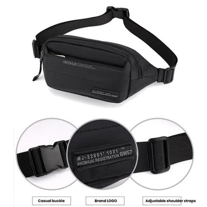 HAOSHUAI Men Outdoor Running Waist Bag Casual Chest Pouch Messenger Bag(Army Green)