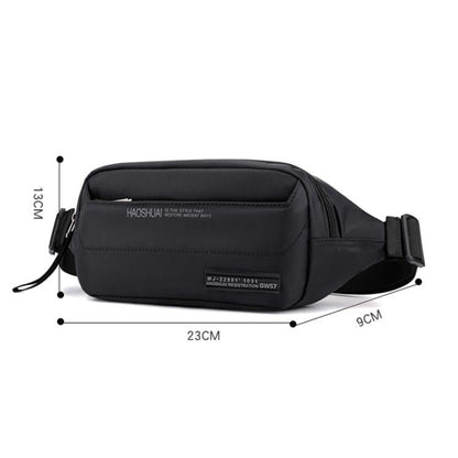 HAOSHUAI Sac Banane de Course Extérieur pour Homme, Sacoche Poitrine Décontractée, Sac Messager (Gris)