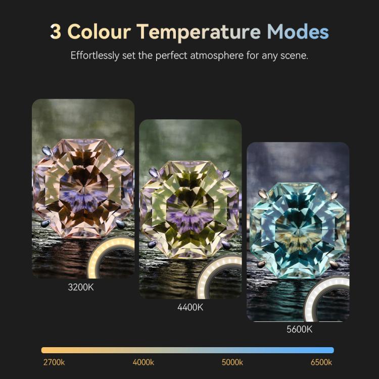 APEXEL APL-FL26 Jewelry Food Still Life Tri-color 9-speed Slim Ring Macro Photography Fill Light