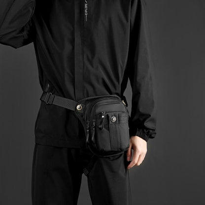 WEPOEWR Commuting Chest Bag Outdoor Cycling Leggings Pouch Portable Waist Messenger Shoulder Bag(Black)