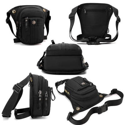 WEPOEWR Commuting Chest Bag Outdoor Cycling Leggings Pouch Portable Waist Messenger Shoulder Bag(Black)