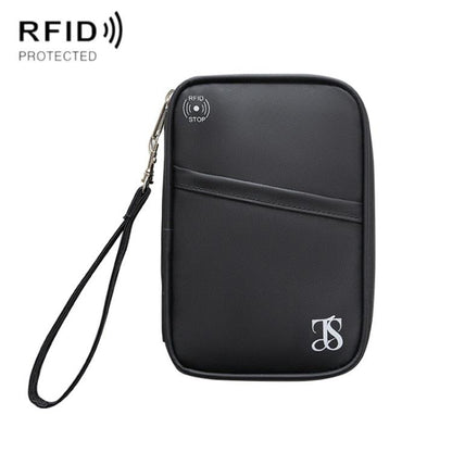 TRAVEL SEASON RFID Anti-theft Passport Clip ID Bag Waterproof Protective Case Travel Organizer Bag, Color: Small Black