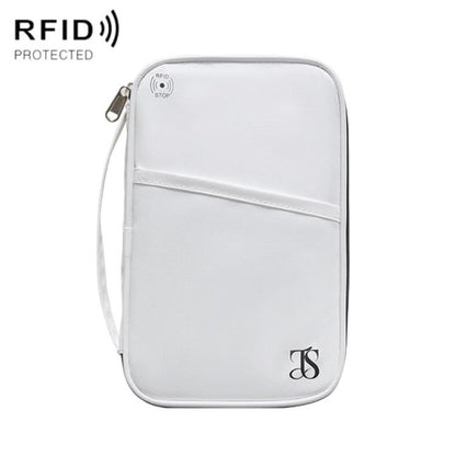 SAISON DE VOYAGE Clip de passeport RFID antivol Sac d'identité Étui de protection étanche Sac organisateur de voyage, Couleur: Grand Blanc