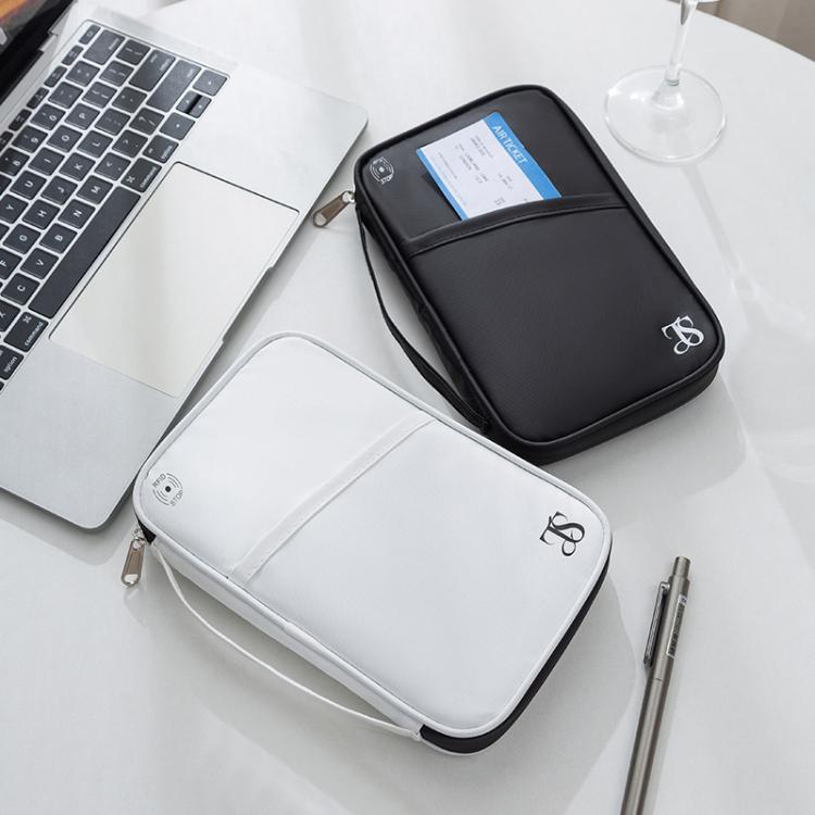 TRAVEL SEASON RFID Anti-theft Passport Clip ID Bag Waterproof Protective Case Travel Organizer Bag, Color: Small White