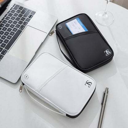 TRAVEL SEASON RFID Anti-theft Passport Clip ID Bag Waterproof Protective Case Travel Organizer Bag, Color: Small White