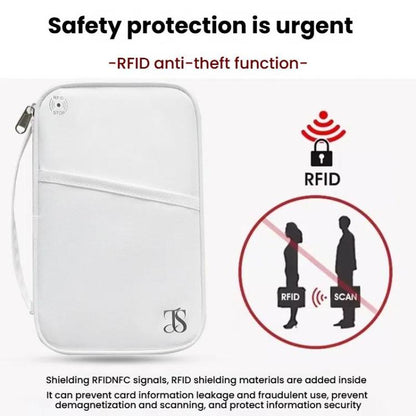 TRAVEL SEASON RFID Anti-theft Passport Clip ID Bag Waterproof Protective Case Travel Organizer Bag, Color: Small White