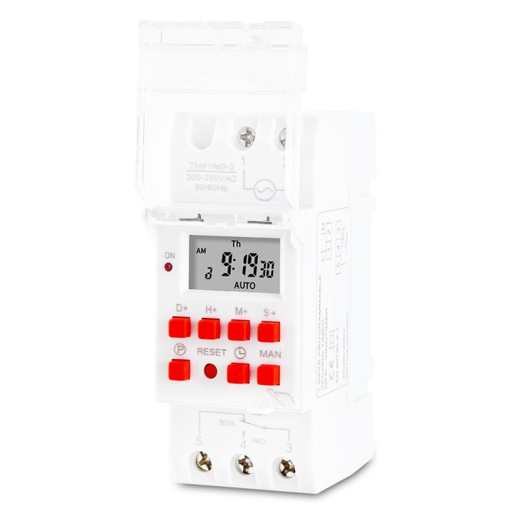 SINOTIMER TM919sB 220V 30A 1 Second Interval 7-Day Programmable Timer Din Rail Mounted