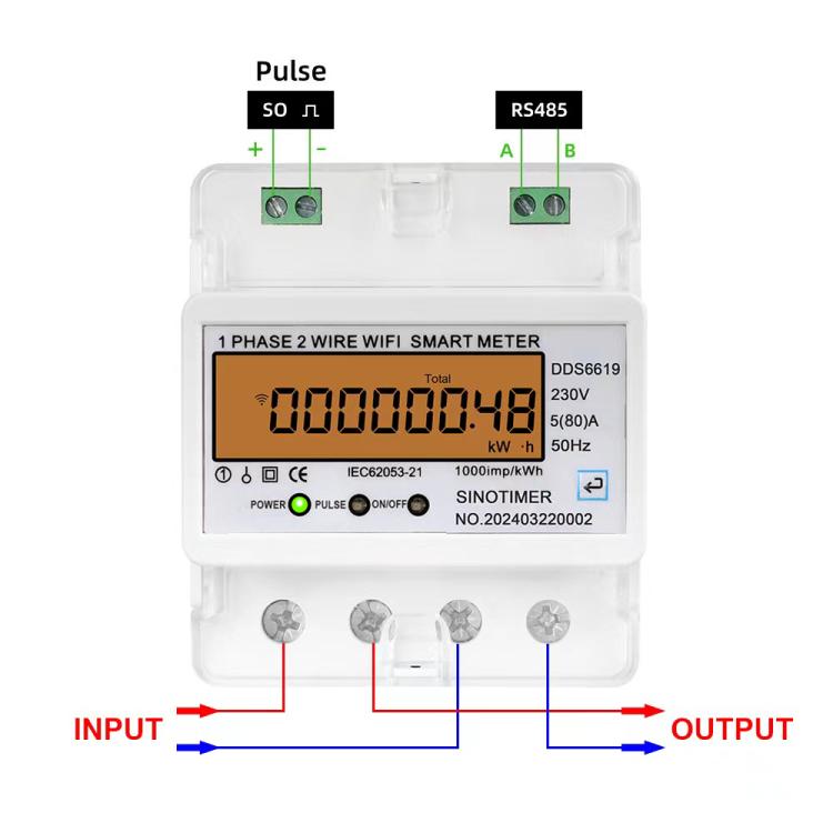 SINOTIMER DDS6619-048 80A With Switch Single-phase Tuya WiFi Energy Meter AC 220V