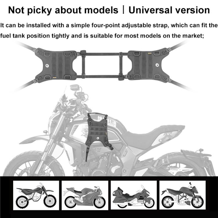 Rhinowalk MTR001B Outdoor Riding Motorcycle Fuel Tank Double-side Storage Hanging Bags(Black)