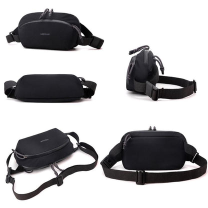 WEPOEWR Men Chest Bag Personalized Commuter Shoulder Bag Mobile Phone Waist Pack(Black)