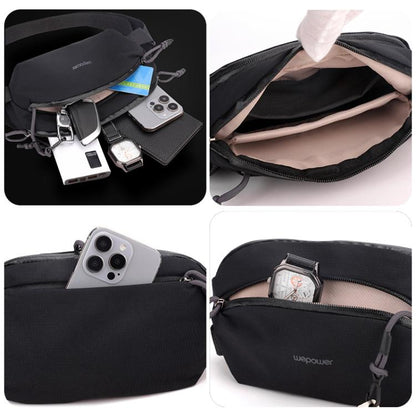 WEPOEWR Men Chest Bag Personalized Commuter Shoulder Bag Mobile Phone Waist Pack(Black)