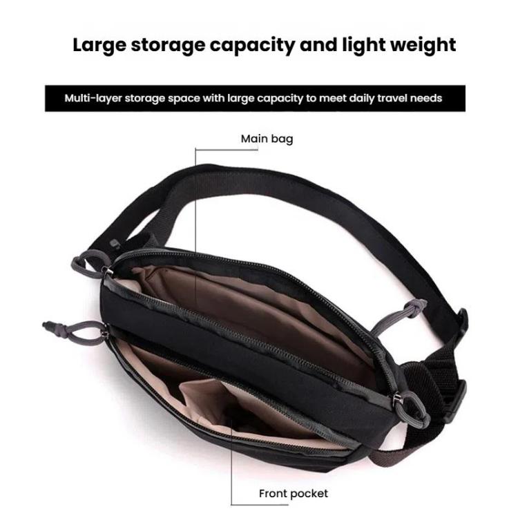 WEPOEWR Men Chest Bag Personalized Commuter Shoulder Bag Mobile Phone Waist Pack(Black)