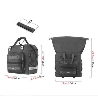 Rhinowalk MTR2050 25L-32L Expandable Large Capacity Quick-release Motorcycle Side Bag(Black)