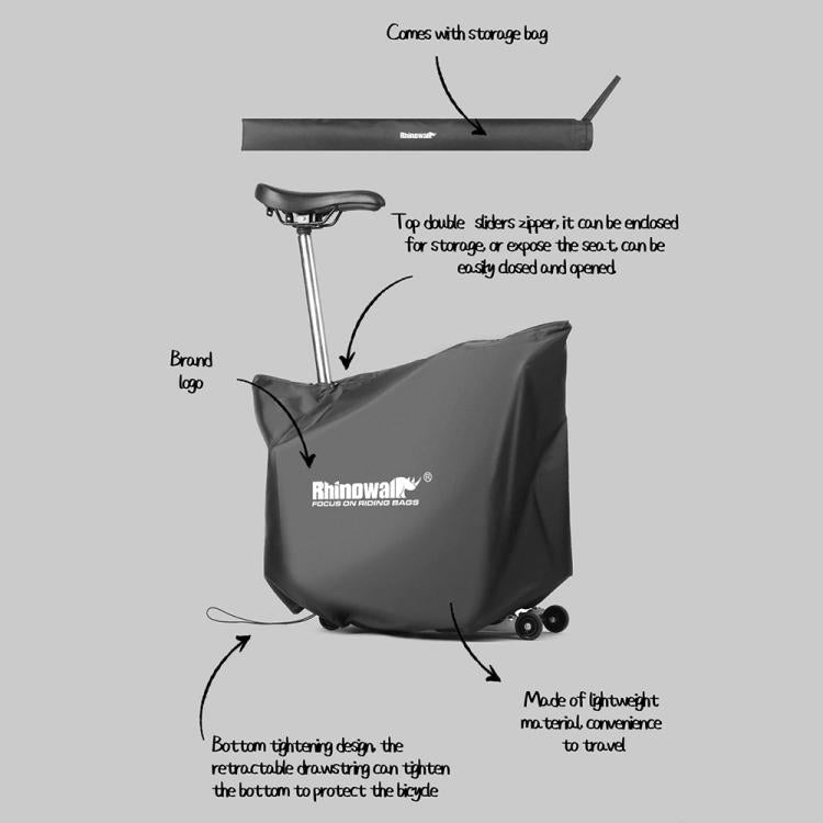 Rhinowalk RF164 Sac de rangement ultraléger pour vélo pliant Brompton (noir)