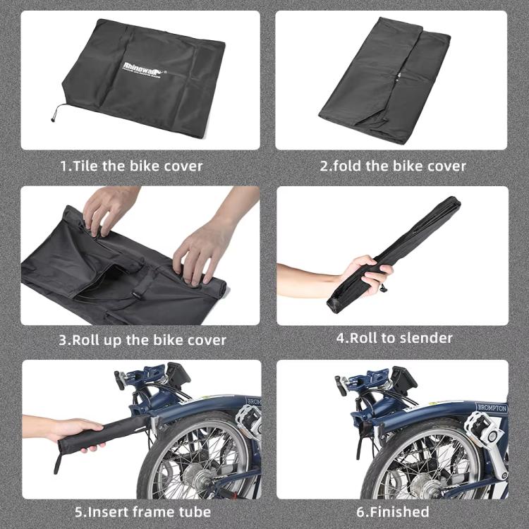 Rhinowalk RF164 Sac de rangement ultraléger pour vélo pliant Brompton (noir)