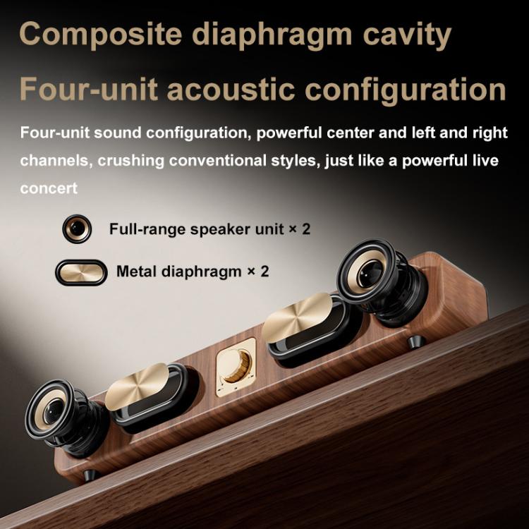 Havit M16 Retro HIFI Stereo Desktop Wireless Bluetooth Speaker(Wood Grain Color)