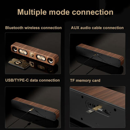 Havit M16 Retro HIFI Stereo Desktop Wireless Bluetooth Speaker(Wood Grain Color)