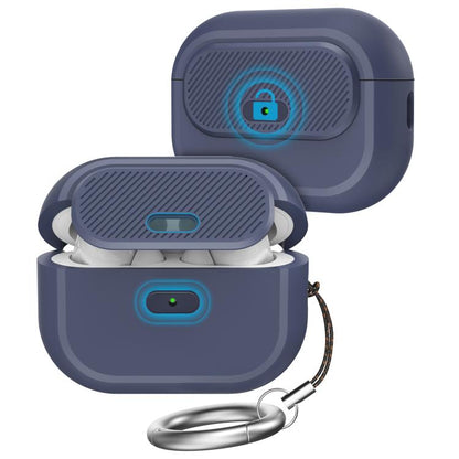 For AirPods Pro / Pro 2 AhaStyle JY17 Silicone Lock Protective Case(Blue)