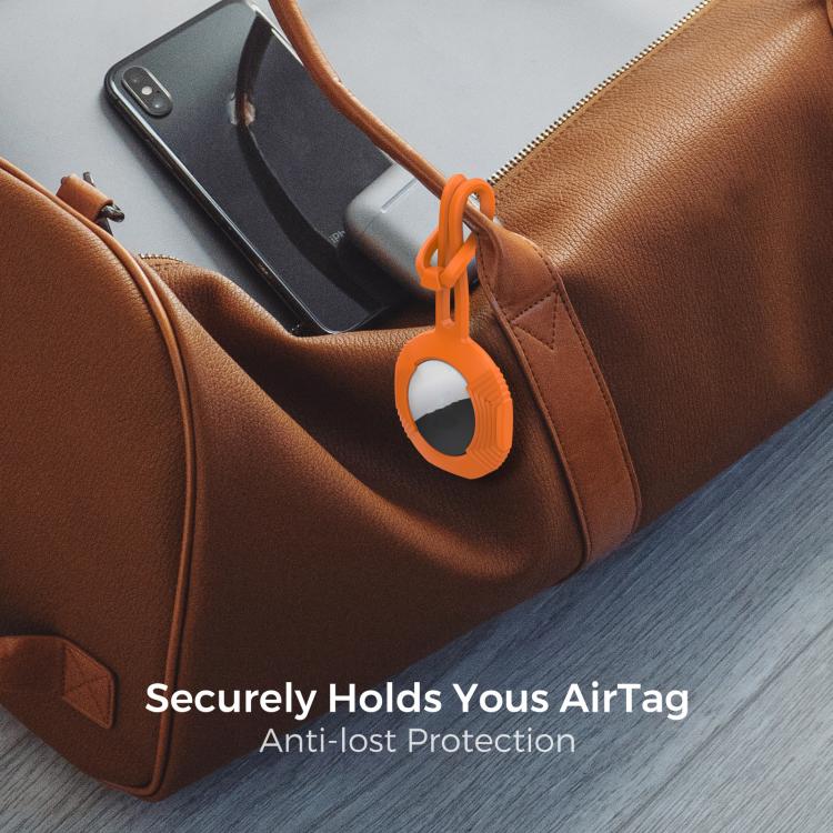 For AirTag 2nd Gen / AirTag 1st Gen AhaStyle PT164 Silicone Protective Cover Easy Carry Fixed Tracker Shell Backpack Pendant(Dark Blue)