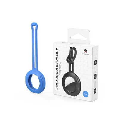 For AirTag 2nd Gen / AirTag 1st Gen AhaStyle PT164 Silicone Protective Cover Easy Carry Fixed Tracker Shell Backpack Pendant(Black)