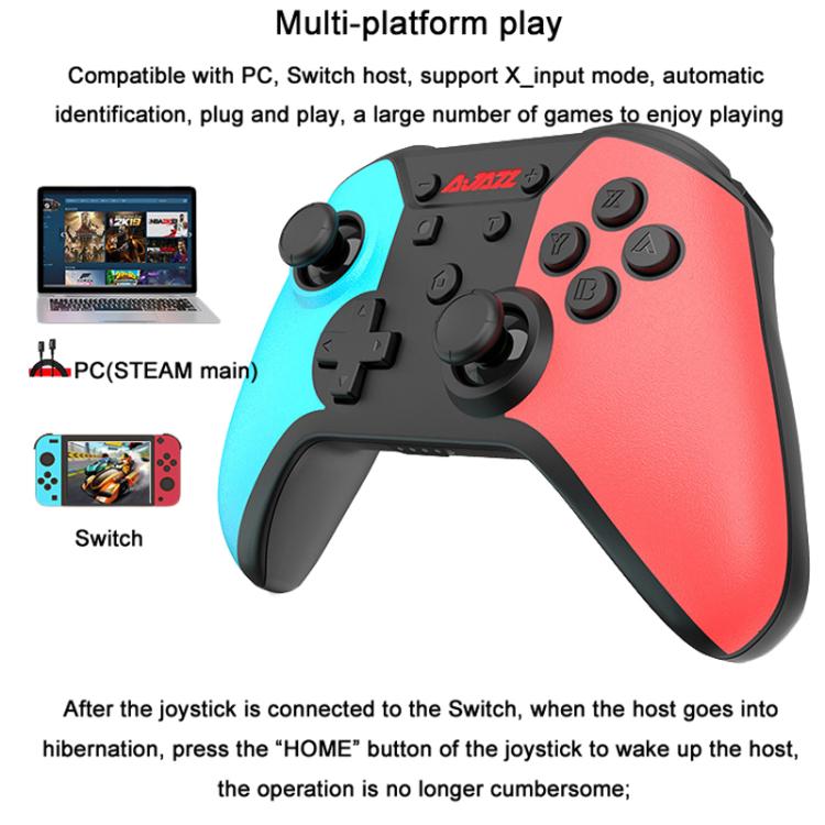 Manette de jeu double mode sans fil Bluetooth + filaire Ajazz AG180 pour Switch / PC / Android / IOS (noir et gris)