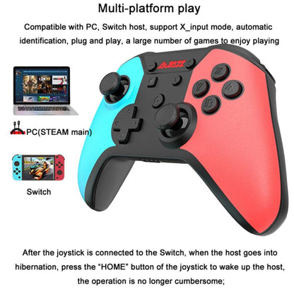 Manette de jeu double mode sans fil Bluetooth + filaire Ajazz AG180 pour Switch / PC / Android / IOS (noir et gris)