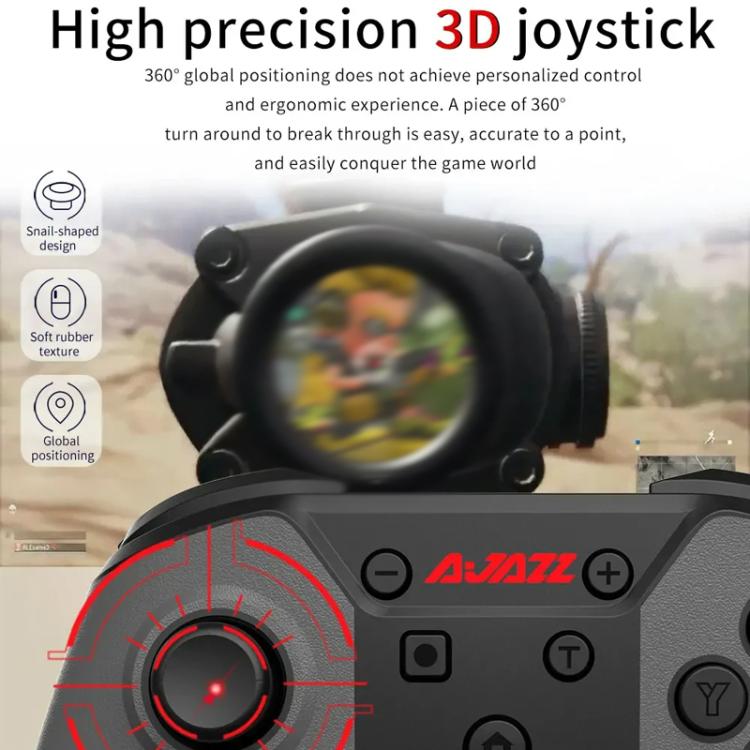 Manette de jeu double mode sans fil Bluetooth + filaire Ajazz AG180 pour Switch / PC / Android / IOS (noir et gris)