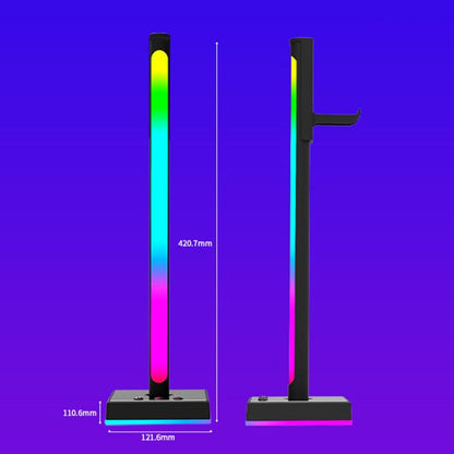 Support de casque Ajazz ABL190 avec lumière ambiante de ramassage Lumières ambiantes de musique de bureau RVB (Noir)