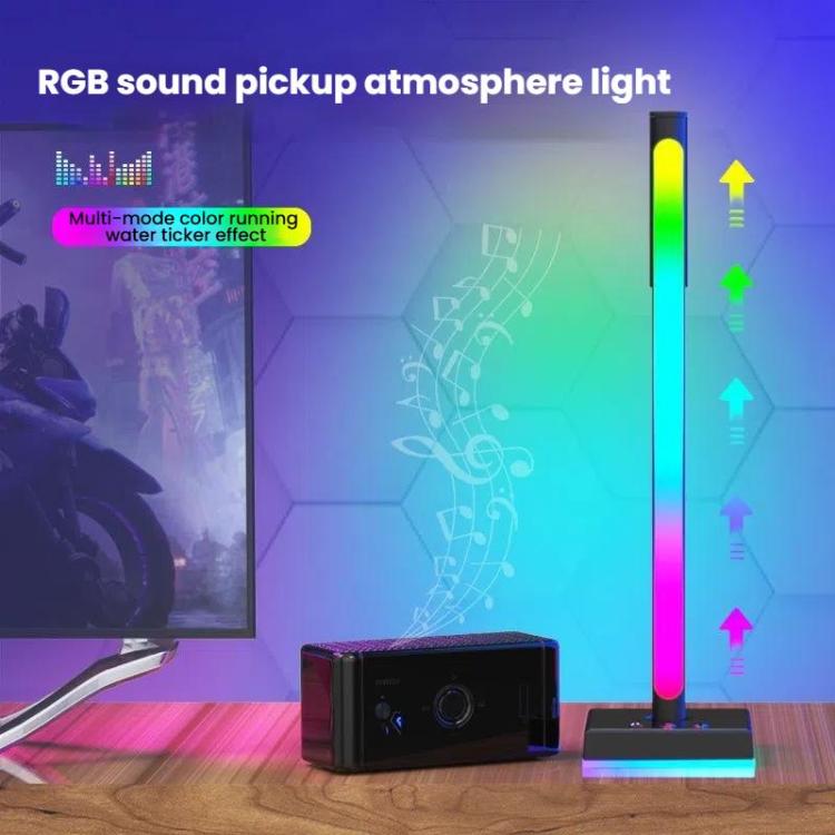 Support de casque Ajazz ABL190 avec lumière ambiante de ramassage Lumières ambiantes de musique de bureau RVB (Noir)