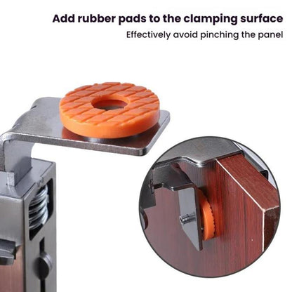 RUITOOL Stainless Steel Push Quick Drawer Clamp Adjustable Telescopic Woodworking Fixture Clamps, Spec: Small Bow Clip + 1pc Big Bow Clip Plate