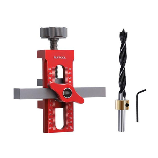 RUITOOL Cabinet Door Installation Locator Aids Adjustable Rebounder Punched Mounting Jig Leveling Device, Spec: With 10mm Drill + Brass Limit Ring