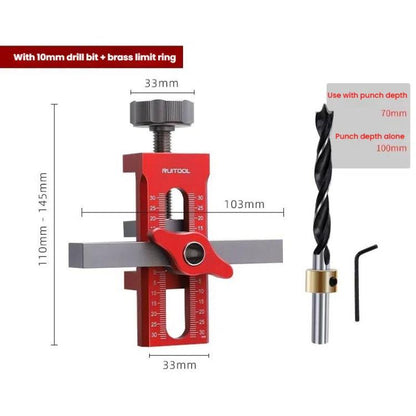RUITOOL Cabinet Door Installation Locator Aids Adjustable Rebounder Punched Mounting Jig Leveling Device, Spec: With 10mm Drill + Brass Limit Ring