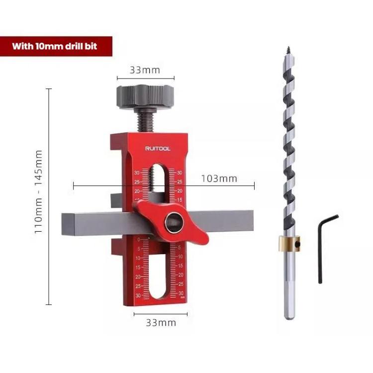 RUITOOL Cabinet Door Installation Locator Aids Adjustable Rebounder Punched Mounting Jig Leveling Device, Spec: With 10mm Drill