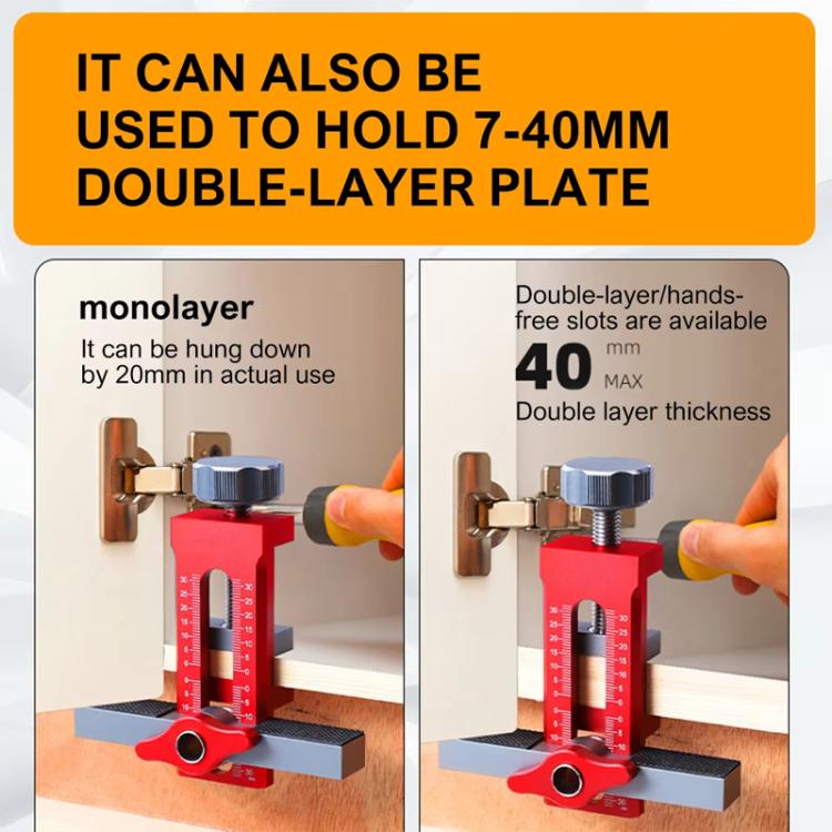 RUITOOL Cabinet Door Installation Locator Aids Adjustable Rebounder Punched Mounting Jig Leveling Device, Spec: With 10mm Drill