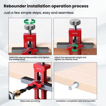 RUITOOL Cabinet Door Installation Locator Aids Adjustable Rebounder Punched Mounting Jig Leveling Device, Spec: With 10mm Drill