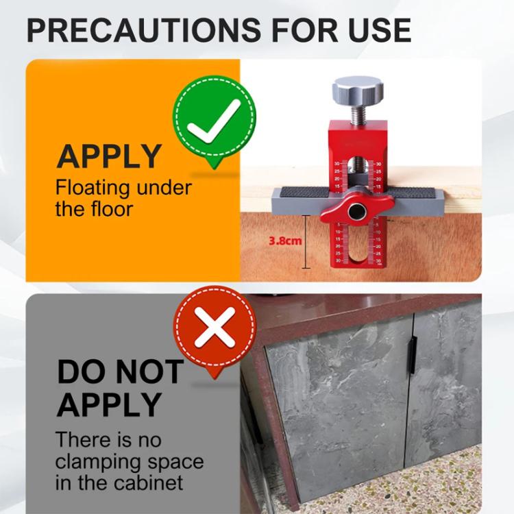 RUITOOL Cabinet Door Installation Locator Aids Adjustable Rebounder Punched Mounting Jig Leveling Device, Spec: With 6/8/10mm Drill Brass Limit Ring + 6/8mm Drill Sleeve