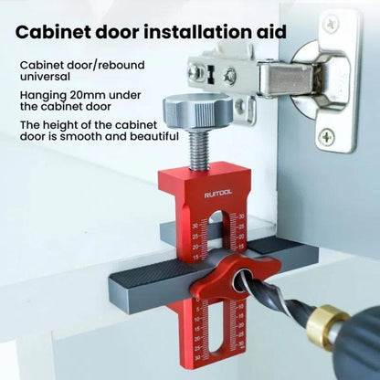 RUITOOL Cabinet Door Installation Locator Aids Adjustable Rebounder Punched Mounting Jig Leveling Device, Spec: With 10mm Drill