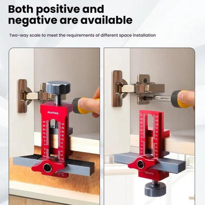 RUITOOL Cabinet Door Installation Locator Aids Adjustable Rebounder Punched Mounting Jig Leveling Device, Spec: With 6/8/10mm Drill Brass Limit Ring + 6/8mm Drill Sleeve