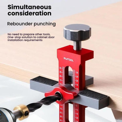 RUITOOL Cabinet Door Installation Locator Aids Adjustable Rebounder Punched Mounting Jig Leveling Device, Spec: Without Drill