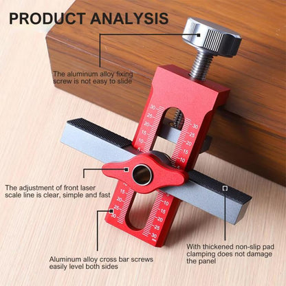 RUITOOL Cabinet Door Installation Locator Aids Adjustable Rebounder Punched Mounting Jig Leveling Device, Spec: With 6/8/10mm Drill Brass Limit Ring + 6/8mm Drill Sleeve