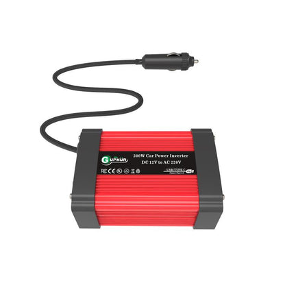 Gurxun Dual USB+Dual Type-C Charging Port Modified Square Wave Car Inverter, Spec: DC12V to AC220V Universal Plug