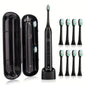Sarmocare S100 IPX7 Waterproof Portable Sonic Electric Toothbrush with 8-brush Heads(Black)