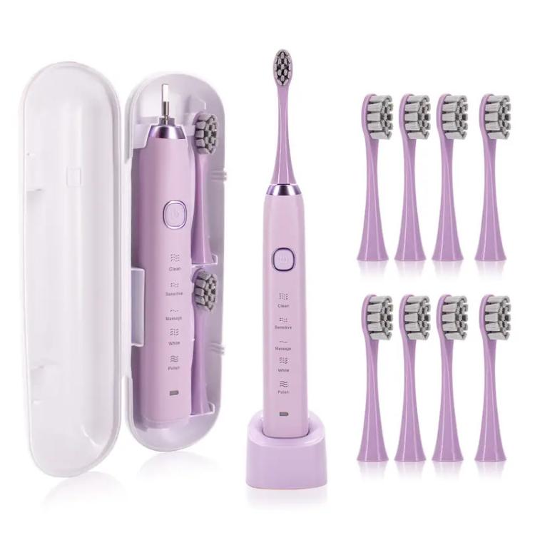Sarmocare S100 IPX7 Waterproof Portable Sonic Electric Toothbrush with 8-brush Heads(Purple)