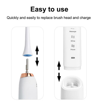 Sarmocare S100 IPX7 Waterproof Portable Sonic Electric Toothbrush with 8-brush Heads(White)