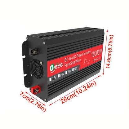 Gurxun 1500W Chargeur rapide double USB Double affichage numérique Convertisseur à onde sinusoïdale pure, Spécification : Prise EU 12V vers 220V