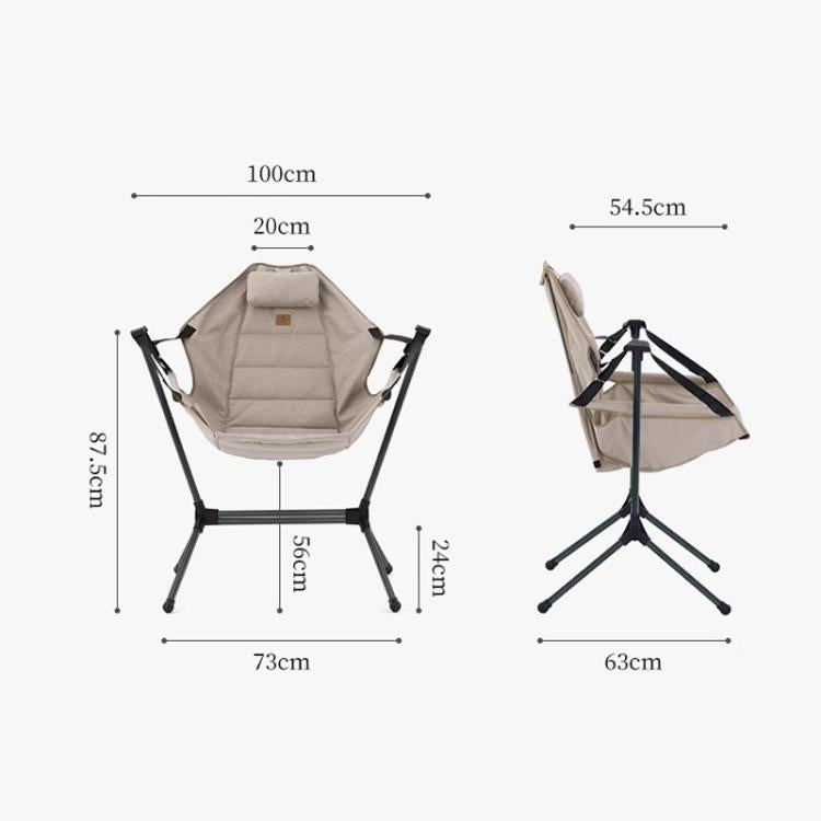 Naturehike Outdoor Folding Rocking Chair Portable Recliner Chair Leisure Camping Picnic Swing Chair(Black Mesh)