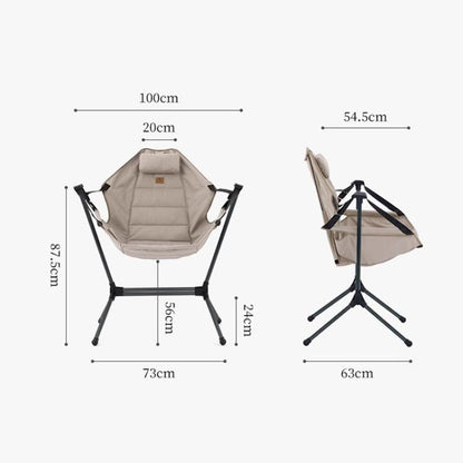 Naturehike Chaise à bascule pliable d'extérieur Fauteuil inclinable portable Chaise de pique-nique et de camping (kaki)