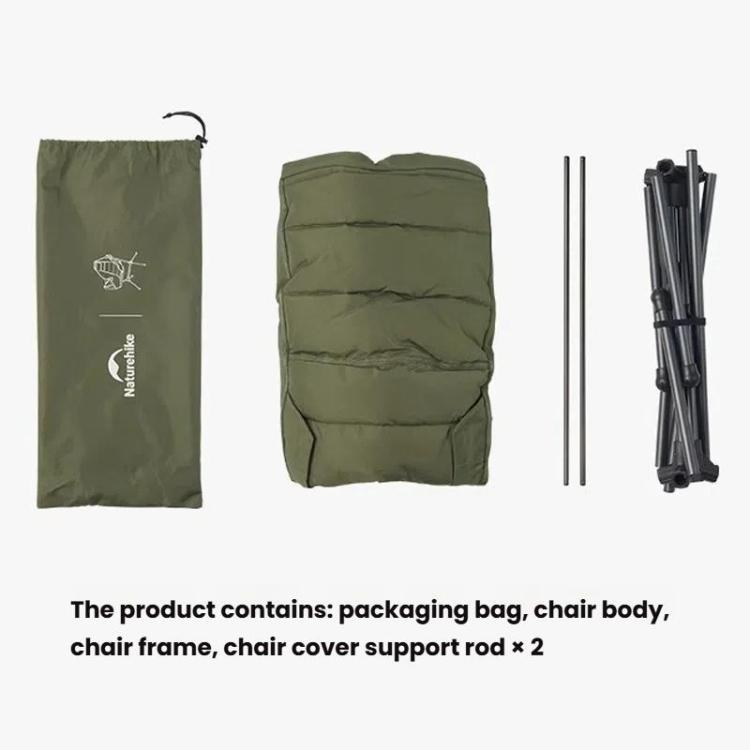 Naturehike Chaise à bascule pliable d'extérieur Fauteuil inclinable portable Chaise de pique-nique et de camping (kaki)