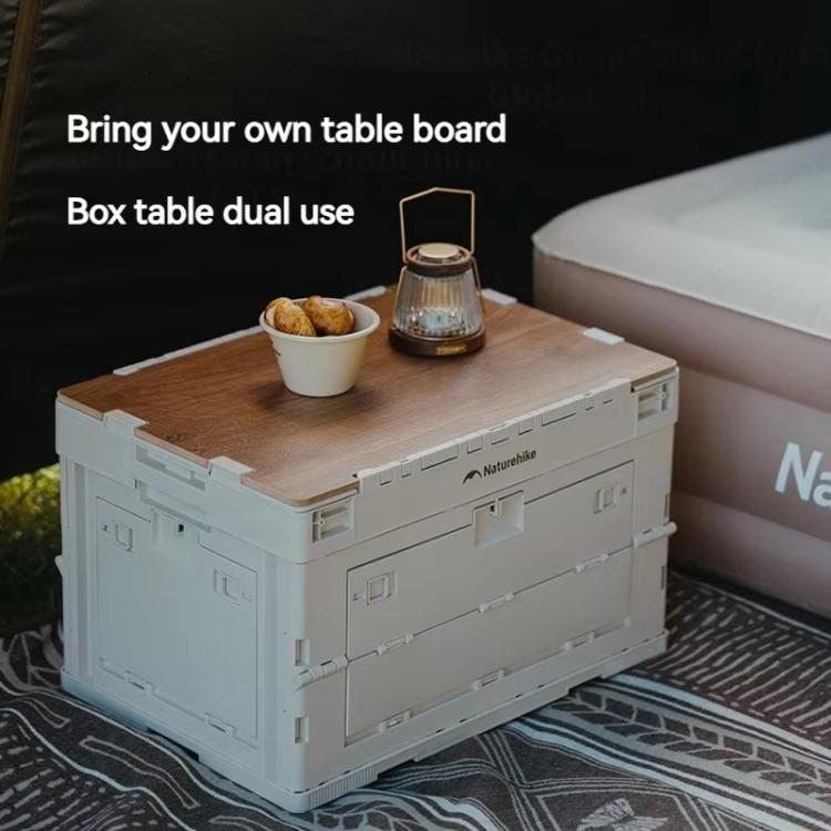 Naturehike Outdoor Large Capacity Folding Storage Box Portable Camping Table, Spec: 52L Light Gray