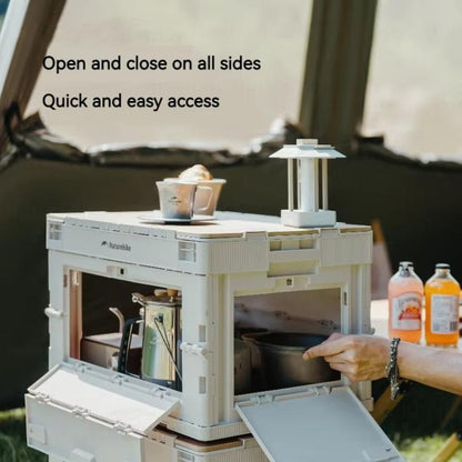 Naturehike Outdoor Large Capacity Folding Storage Box Portable Camping Table, Spec: 52L Light Gray